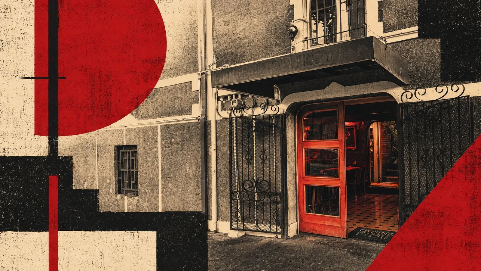 Collage de la cantina — frascos, payasos de cerámica y vidrio